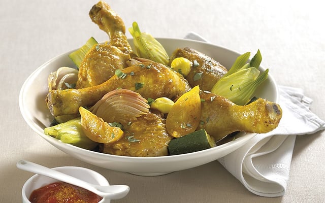 Tajine de poulet à l'aigre-doux