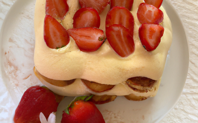 Tiramisu aux fraises et crème fleurette