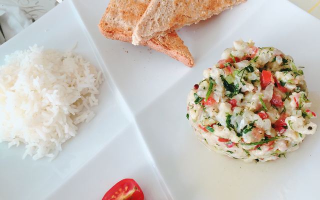 Tartare de daurade normande au gingembre à l'huile d'olive