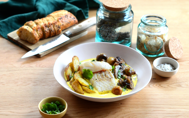 Dos de cabillaud au safran