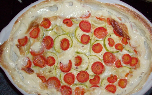Gratin raviole courgette