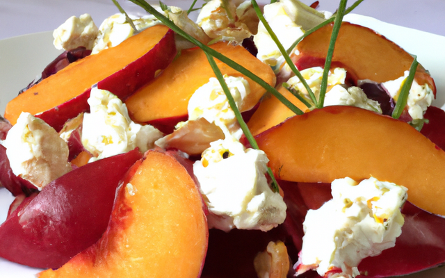 Salade de chèvre aux pêches