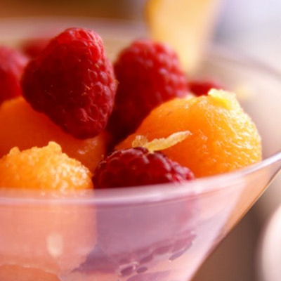 Salade de fruits façon Cocktail au Melon Framboise Litchi