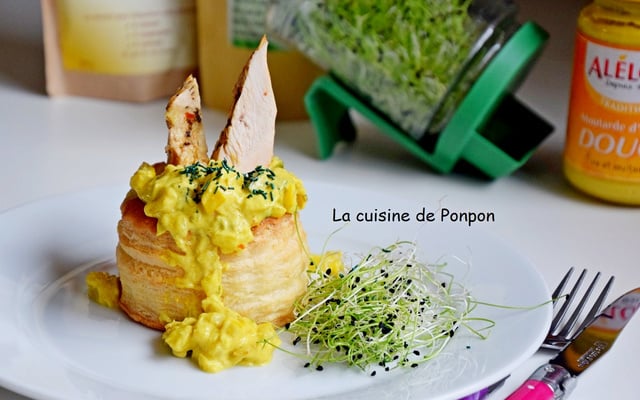 Vol au vent aux courgettes et pintade