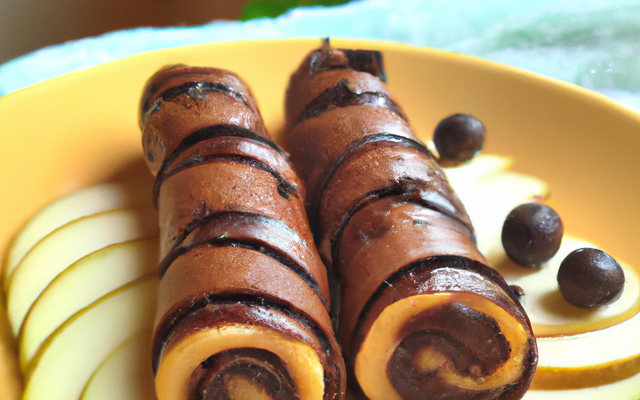 Roulé de poires aux pépites de chocolat