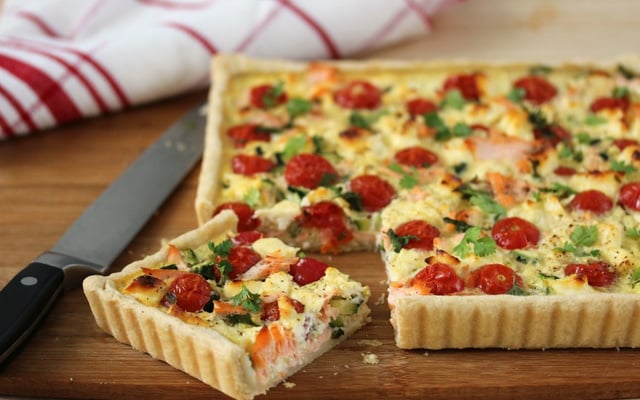Quiche au saumon La Vache qui Rit