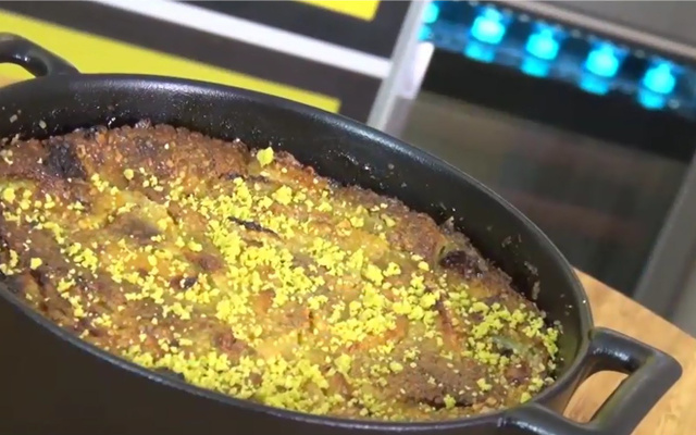 Clafoutis pistache-pamplemousse