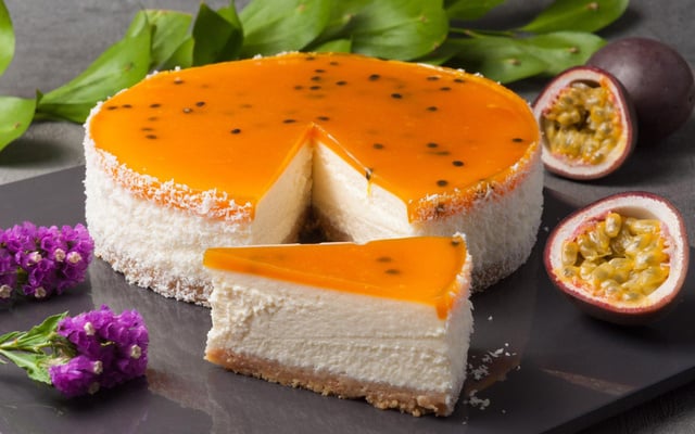 Cheesecake au chocolat au lait et au fruit de la passion