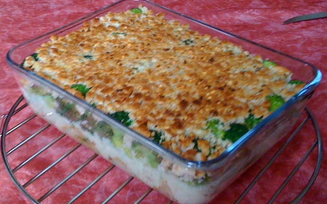 Gratin patate douce-brocolis-chicon