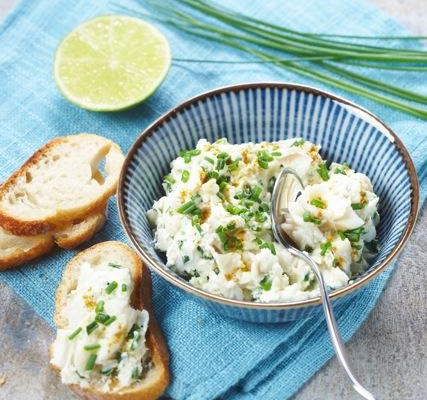 Rillettes de merlu au fromage frais, citron vert et ciboulette