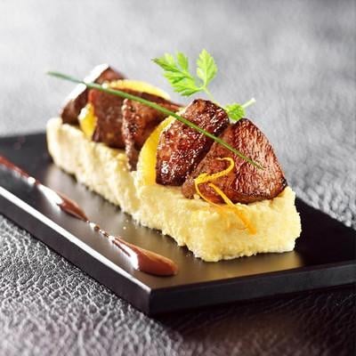 Pavé d'ombrine à la purée de patates douces