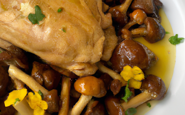 Poularde au vin jaune et aux morilles