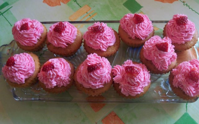 Cupcake aux fraises