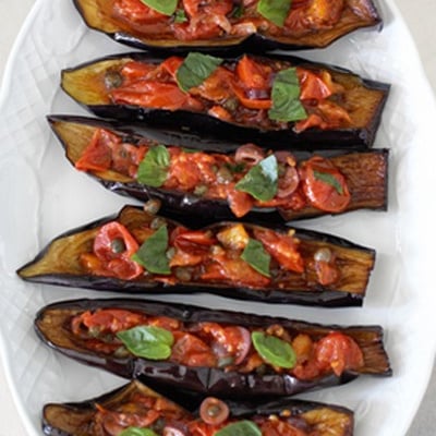 Petits bateaux d'aubergines
