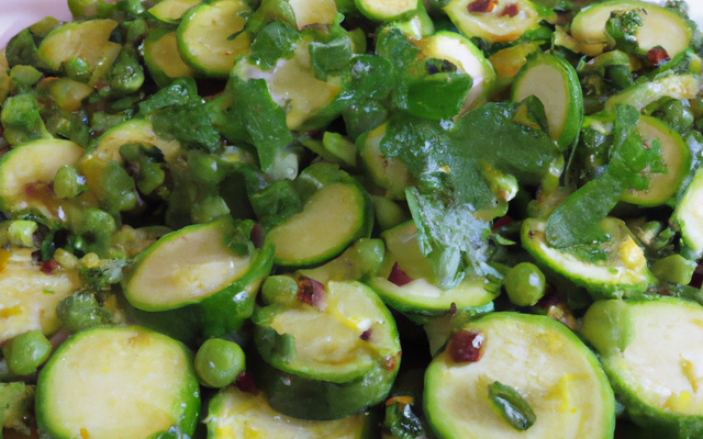 Courgettes aux petits pois et à la coriande