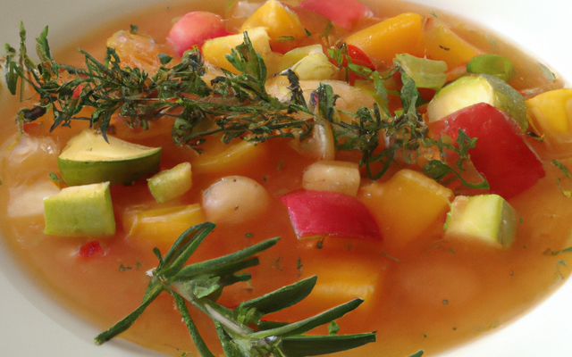Minestrone de fruits frais au romarin