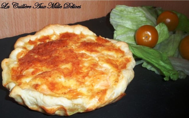 Quiche aux poireaux et au saumon fumé