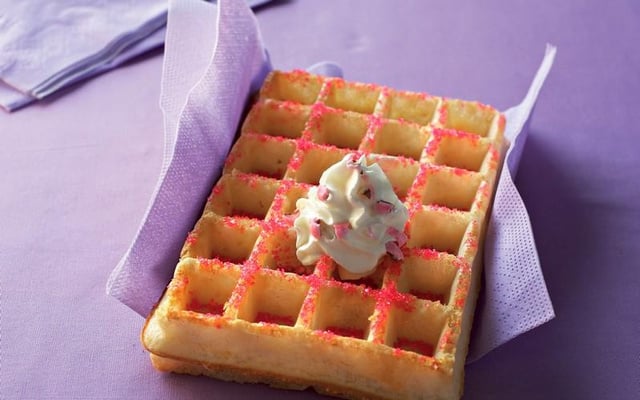 Gaufre aux pralines roses