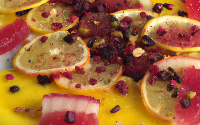 Carpaccio de fruits et croustillants citron-passion