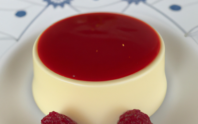 Pana cotta au citron, cœur coulant framboise