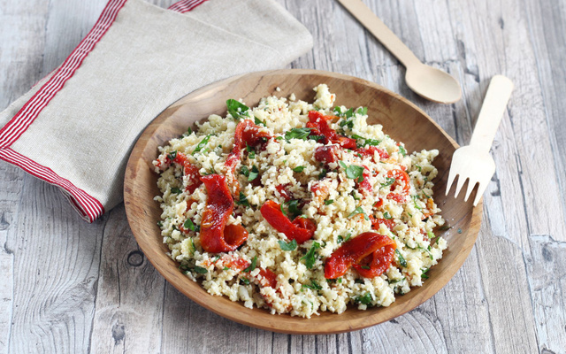 Taboulé de chou-fleur aux poivrons rôtis