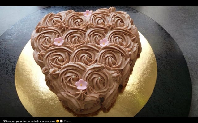 Gateau cœur yaourt mascarpone nutella