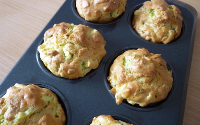 Muffins bleu d'Auvergne courgette