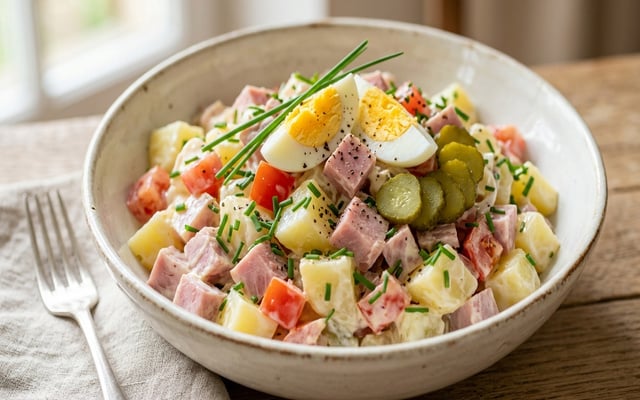 Salade de pommes de terre au jambon