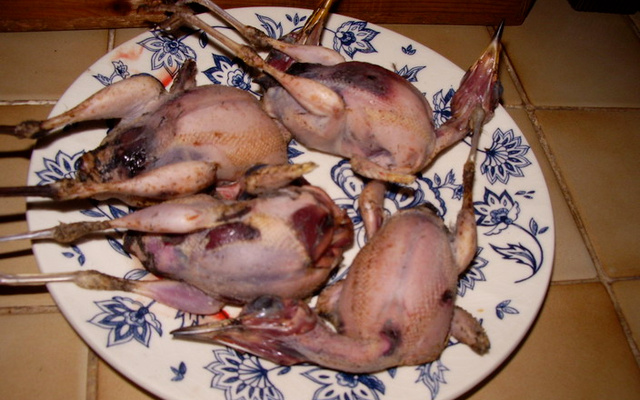 Grives à la friteuse