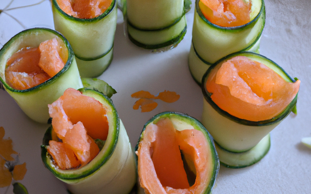 Roulé de saumon au concombre