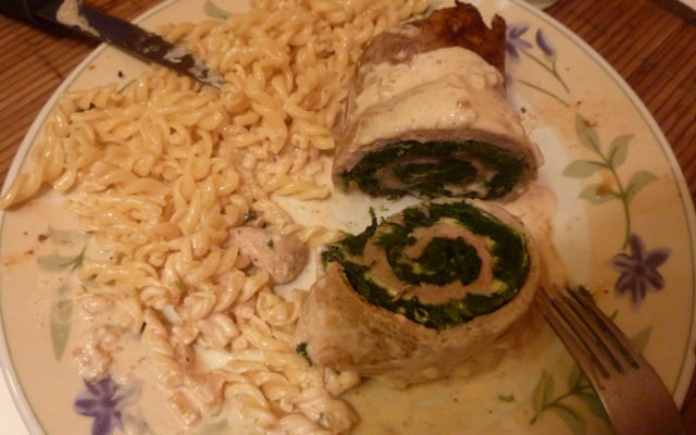 Roulés de veau aux épinards