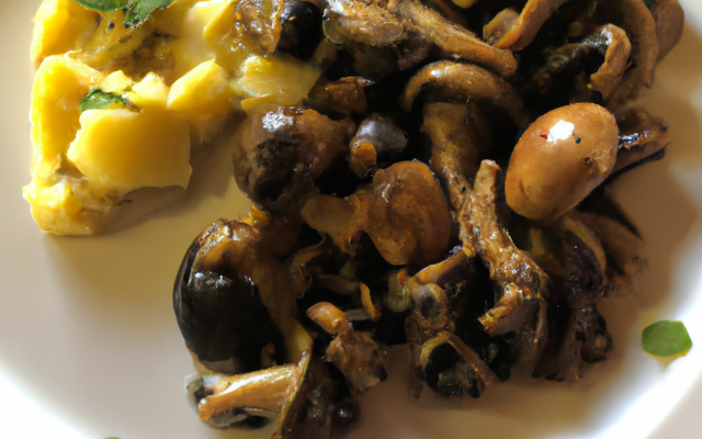 Pintadeau de la Drôme aux champignons