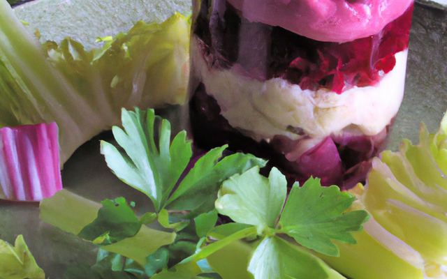 Verrine de chou rouge et granny