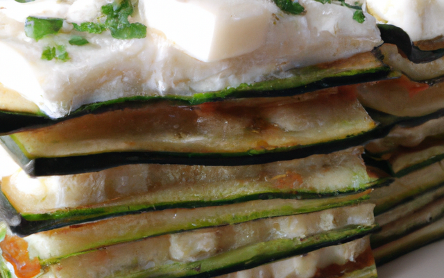 Millefeuille de courgettes au chevre