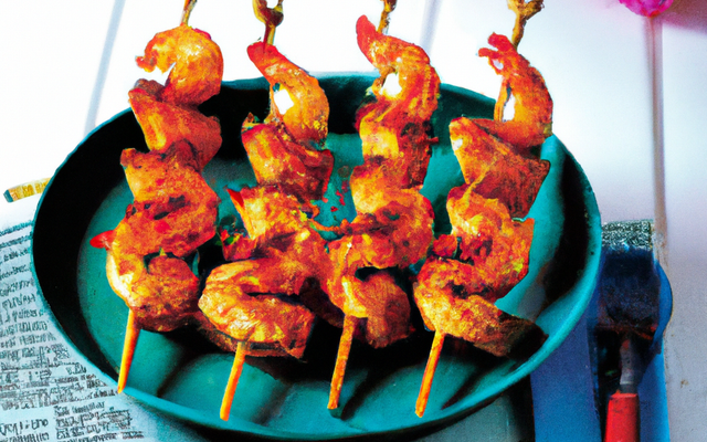 Brochettes exotiques croustillantes aux crevettes
