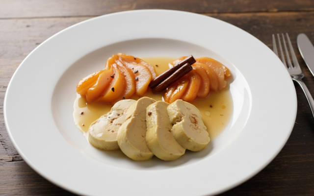 Foie gras mi cuit, poires aux épices