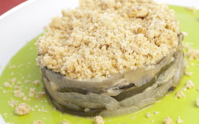 Crumble courgettes oignons