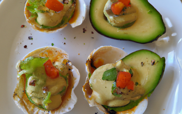 Bouchées avocat et bar au fumet de coquillages