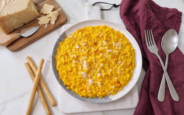 Le véritable risotto milanais du chef Diego Accettulli