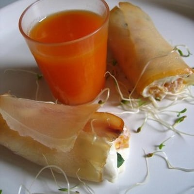 Rouleau de marlin et son nectar d'abricot