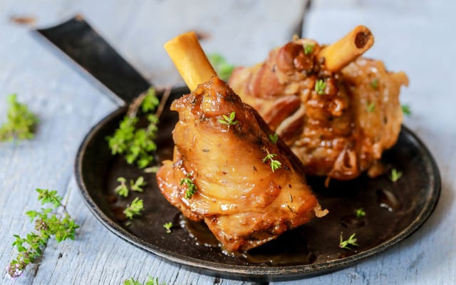 Souris d'agneau caramélisées au miel