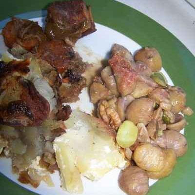 Sanglier avec une poêlée aux marrons