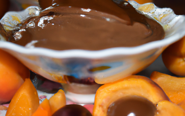 crème recouverte de chocolat et ses abricots