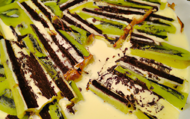 Gratin de kiwi et poire au chocolat blanc