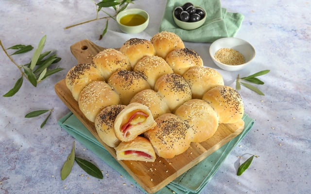 Mini Buns fourrés au jambon et fromage
