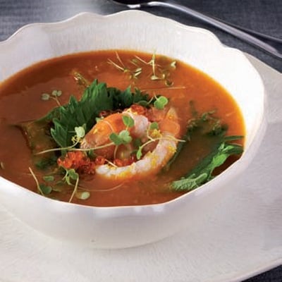 Bisque de homard aux langoustines