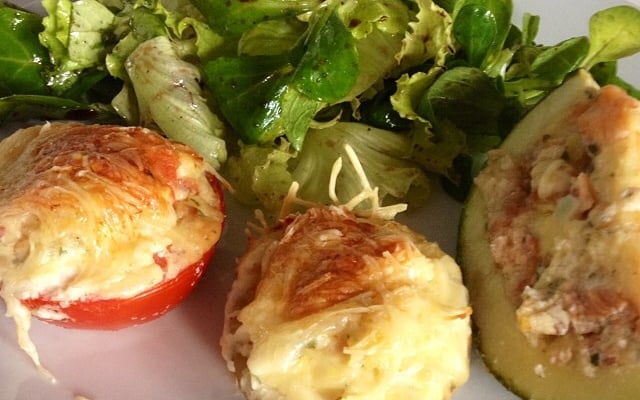 Courgettes farcies au saumon