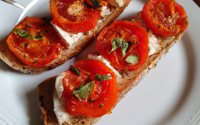 Le toast de tomate et chèvre