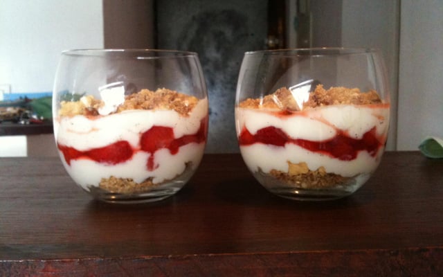 Verrine fraises et biscuits