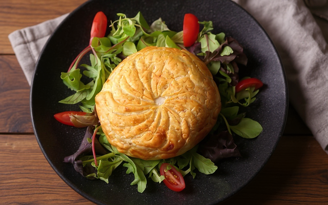 Feuilleté au Camembert, lardons et pommes de terre